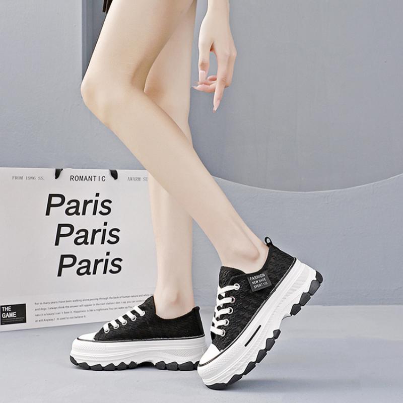 Thick-soled Platform Canvas Shoes for Women Summer Breathable All-match Casual Sneakers