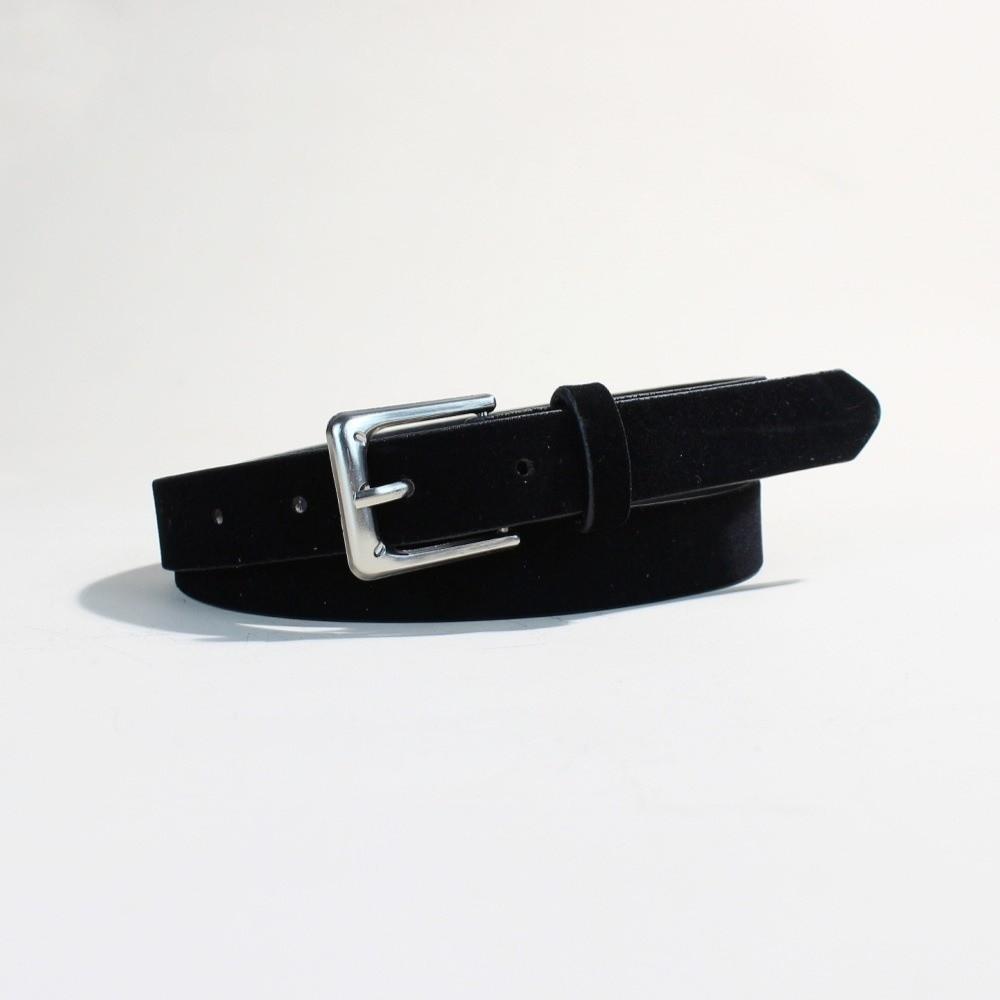 Luxury Design Suede Leather Belt Pin Buckle Vintage Women Waist Belt Versatile Retro Frosted Thin Waistband Jeans Decoration