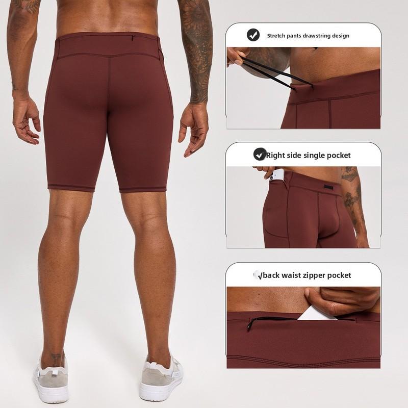 Strong shaping sports leggings for men summer quick drying breathable sports shorts, sweat training cropped pants Running shorts