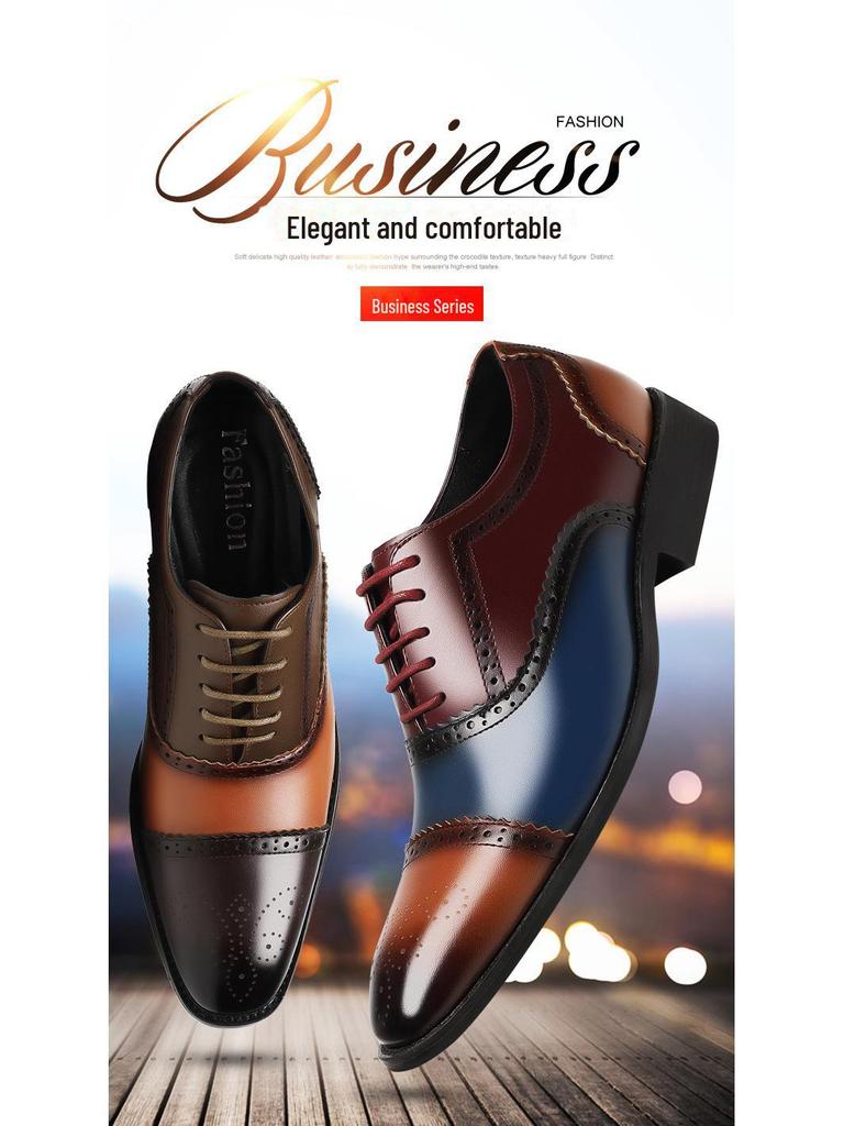 New Brogue Leather Men's Shoes - Stylish, Breathable, Versatile for Business and Weddings In Spring and Autumn