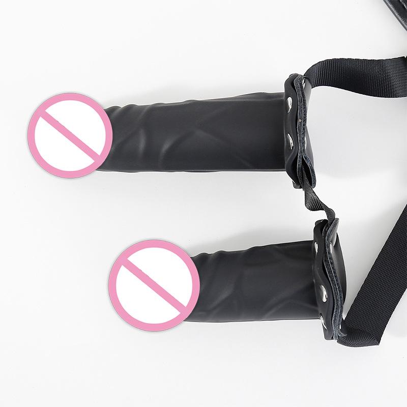 Sexspielzeug für Erwachsene für Frauen Sex Fesselriemen Spiele für Erwachsene Enge Lederhose Mit Zwei Falschen Silikon-Dildos Sm Analplug