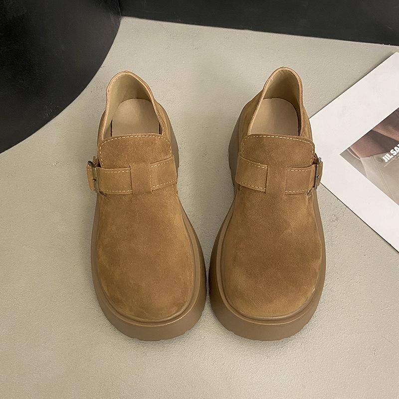 

Increase the height of casual thick-soled one-pedal soft-soled single shoes 2025 retro velvet all-inclusive cotton new Birkenstocks versatile women 40 верблюд