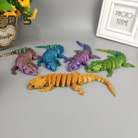 3D-Eidechsen-Simulationsmodell, Action-Spielzeug, Desktop-Dekoration, realistisch aussehende, leuchtende Farben, Tierthema, Eidechsen-Zappelspielzeug, Fotografie-Requisite