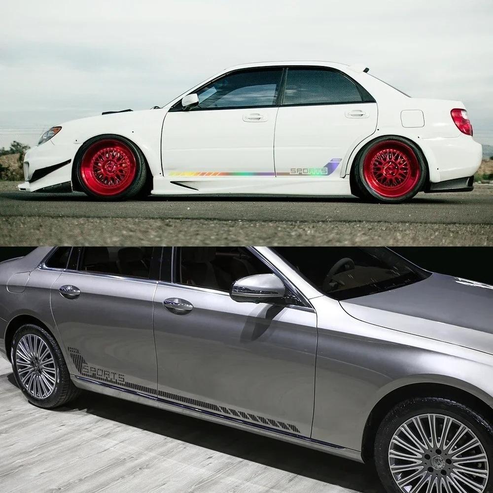 Autotür Seitenleisten Aufkleber Sport Rennstreifen Dekoration Decal Für Volkswagen GOLF   TT  MINI Benz Tesla Model Y
