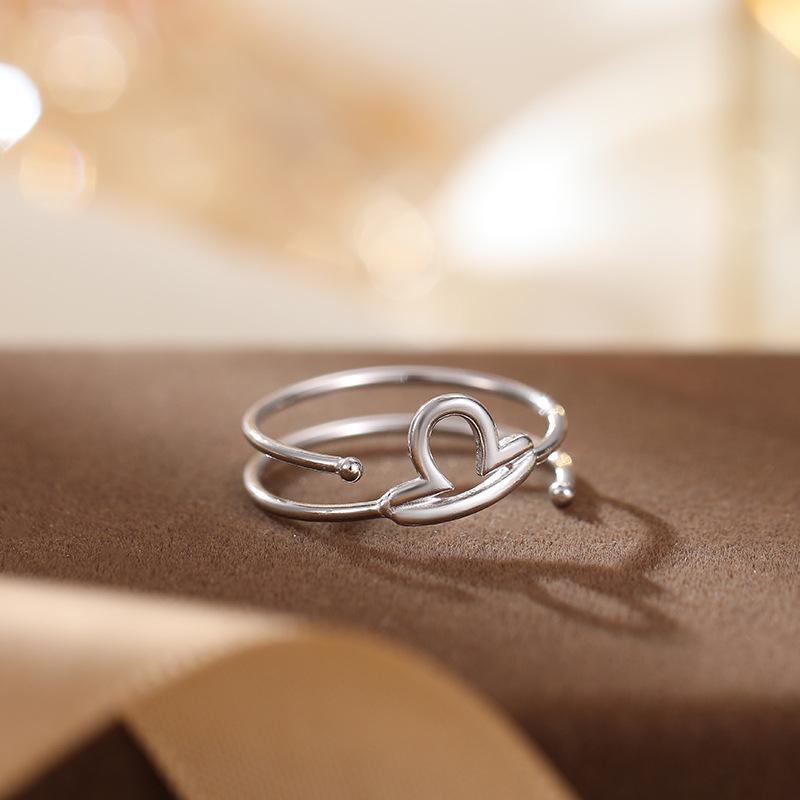 Banyan Tree S925 Silver Double-Layer Zodiac Ring: Elegant, Unisex, Trendy Index Finger Accessory