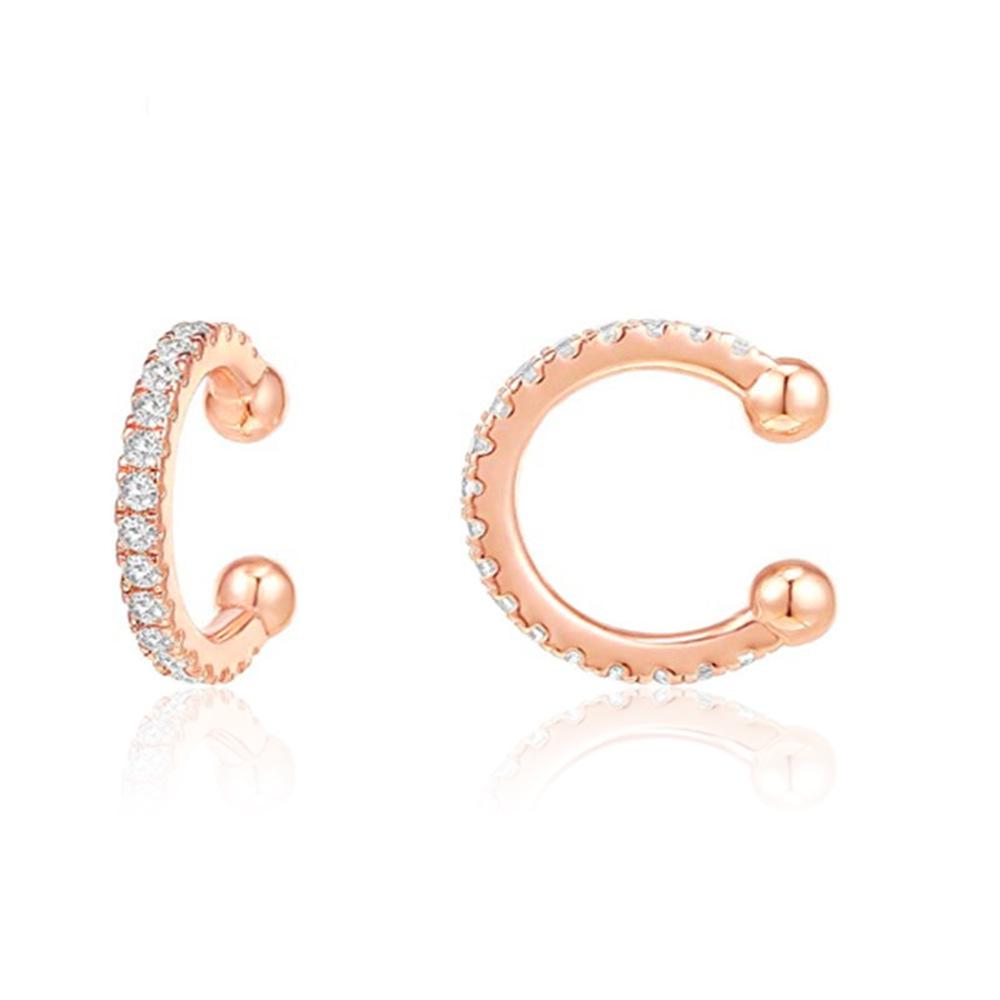 

Silver Zircon Earrings - Elegant 925 Silver Round Earrings for Women розового золота