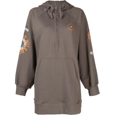 Stella McCartney Hooded Logo Pattern Outdoor American Style Half-Zip Vintage Casual Sports Long Sleeve Sweatshirt Women Sweatshirt IB5901