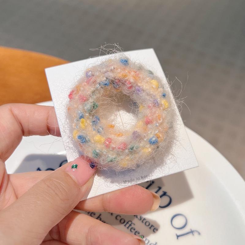 Korean Coffee Tone Smiley Hair Tie - Autumn/Winter Collection