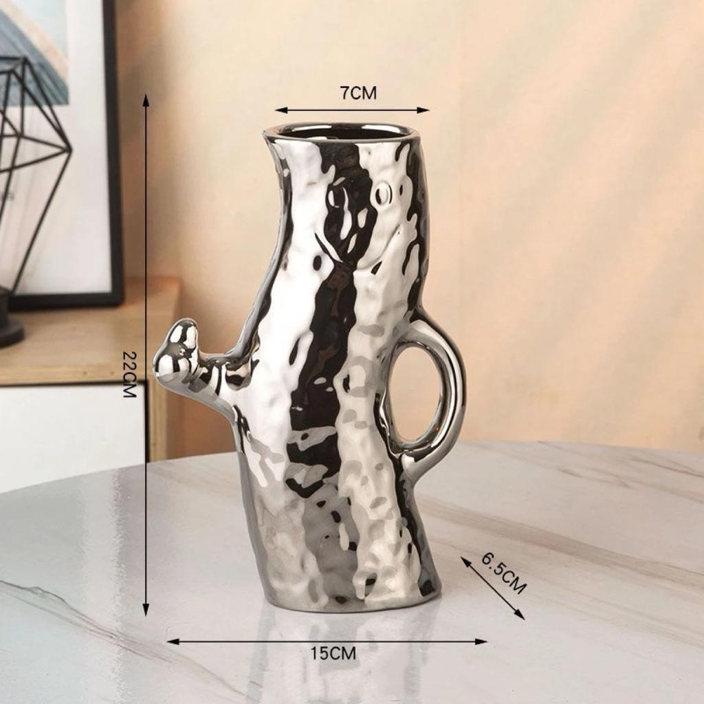 Ästhetische Smiley-Gesicht Keramikvase, Niedliche Kreative Heimdeko Blumenvase für Wohnzimmer & Tischdekoration