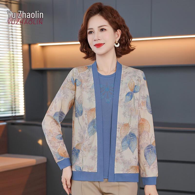 

YUZHAOLIN Women s Floral Print Knit Cardigan Set 5XL