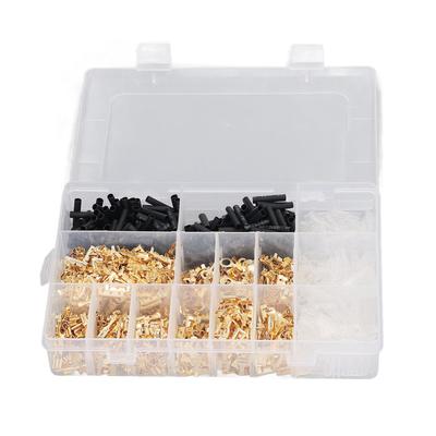 Wire Terminal Assortment Kit Brass Cold Crimp Wire Lugs with Protection Sleeves Heat Shrink Tubes