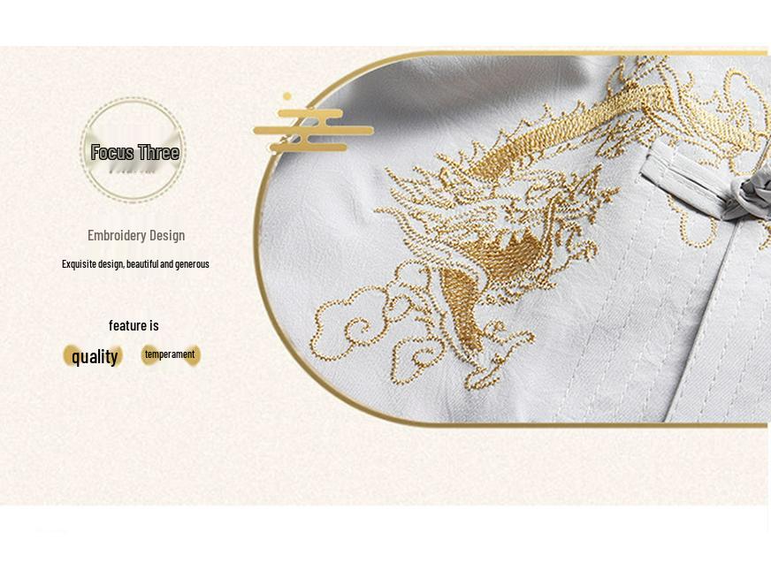 Set Hanfu Stil Tang pentru Bărbați cu Mânecă Lungă - Cămașă de Vară pentru Tai Chi & Budist Laic