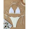 European and American Split Swimsuit Women's Lace-up Halter Bikini Beach Vacation Bikini Women's Sexy Halter Swimsuit
