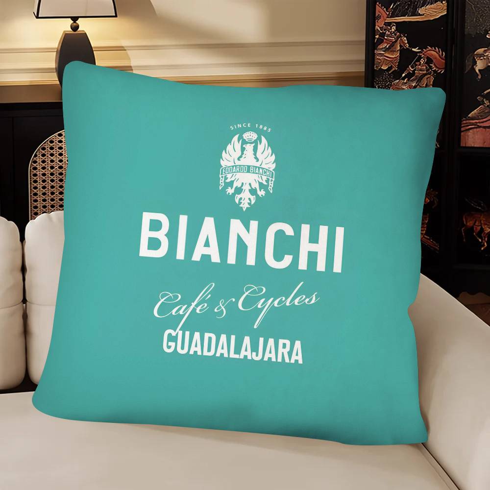 BBianchi Logo Pillow Case Fashion Square Pillowcase Bedroom Sofa Room Ins Decoration Leisure