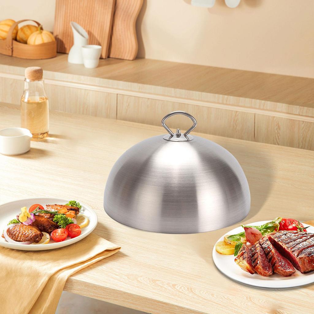 Stainless Steel Frying Pan Covers Round Pot Lids Cover Cookware Cheese Melting Dome for Sandwiches Steak Barbecue Burgers