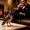 Fine Wine Server Crow Whiskey Decanter, 350ml Capacity Liquor Glass Bottle, Craft Container Decorative Alcohol Dispenser for Home Kitchen Bar Holiday