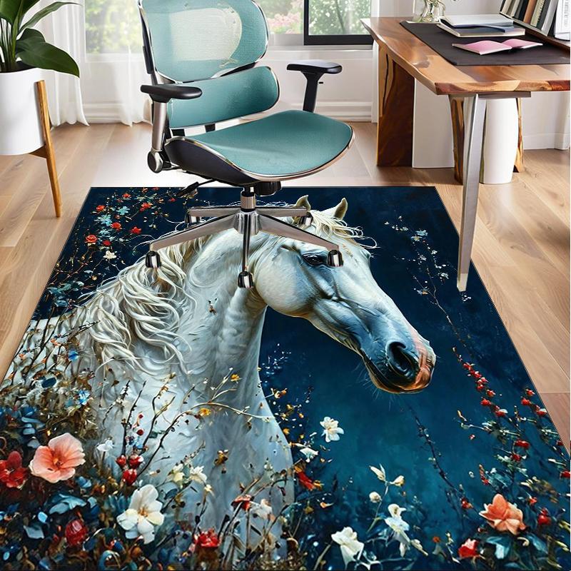 Ethereal Horse Fantasy Office Rug Chair Mat, Entryway Carpet, Suitable for Front Door, Bedroom, Living Room, Desk, Holiday Gift
