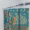 Bright Floral Printed Shower Curtain Waterproof Fabric Decorative Home Bathroom Accessory Modern Blue Orange Flower Design (210X