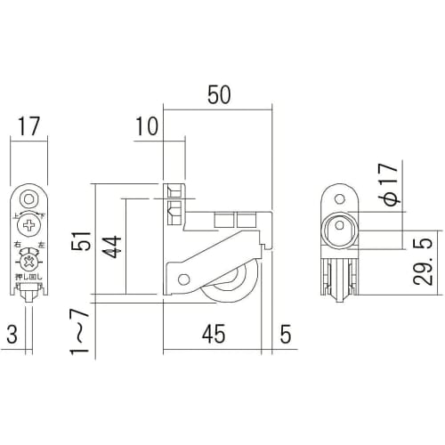 NODA MPPX7 Adjustable Roller for Interior Sliding Doors, Lower Type, Compatible with 2000-2014 Doors. Replacement for FRONTIER F3 T-Type Adjustable Ro