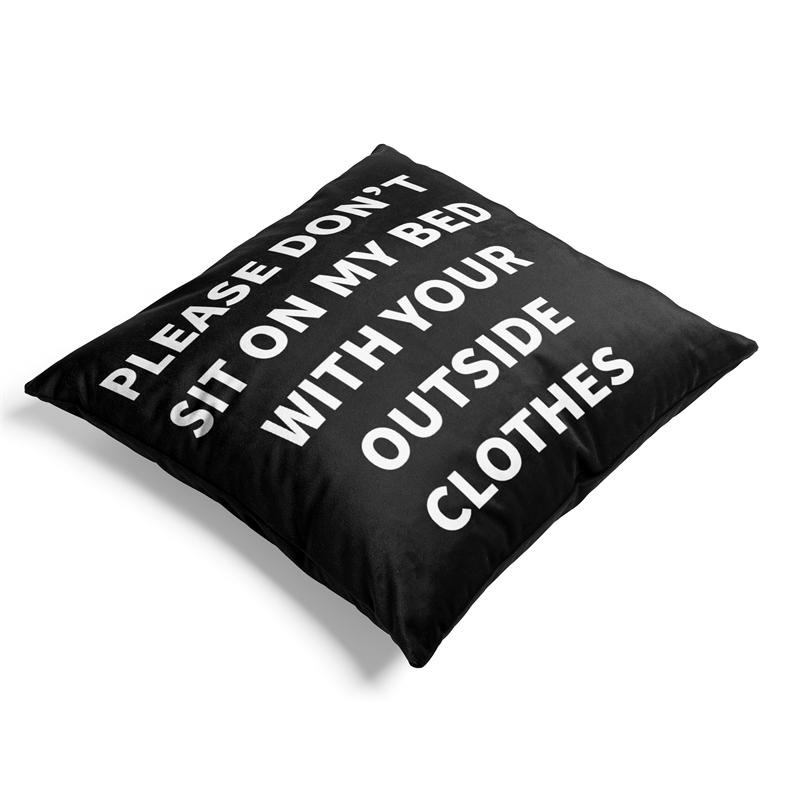 Aertemisi 18'' x 18'' Please Don't Sit on My Bed with Your Outside Clothes Square Throw Pillow Cushion Covers Cases Pillowcases