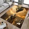 1pc Fire and Blood Office Carpet Chair Mats, Home Decor Mat Fantasy Theme Mat Durable Mat, Dragon Decor,Suitable for Fantasy Theme Lovers
