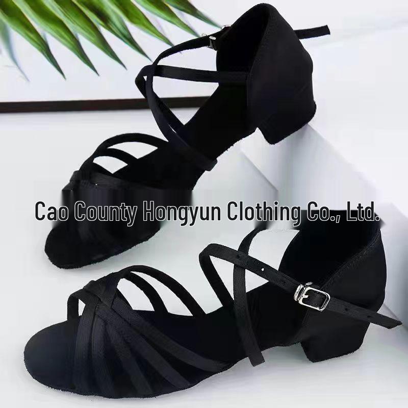 New Style Girls' Latin Dance Shoes with Soft Sole and Flat Heel
