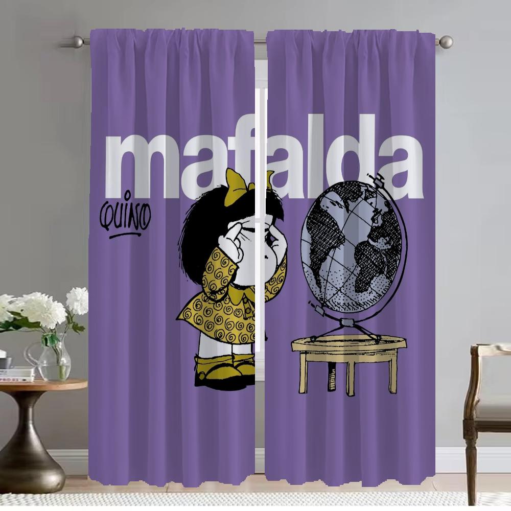 Mafaldas Kitchen Curtains for Living Room Partition Window Curtain Shades Home Interior Curtains 2 Pieces Halloween Decoration