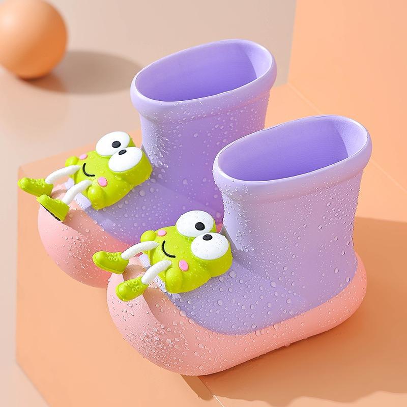 

Водонепроницаемые и нескользящие новые милые детские дождевые ботинки с лягушками для мальчиков, девочек, младенцев, детсадовцев 20CM