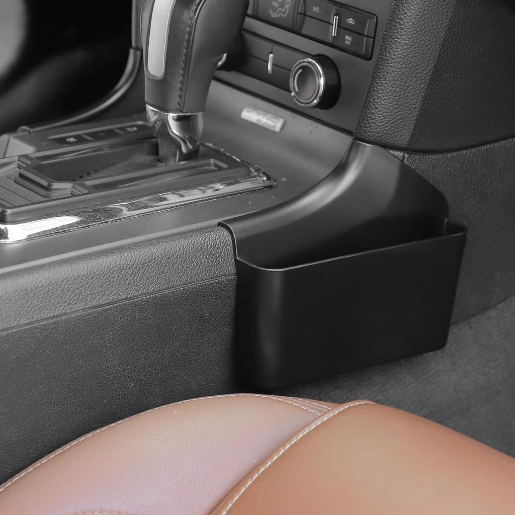 Gear Shifte Console Side Storage Box Compatible with Ford Mustang 2010-2014, Shifter Side Organizer Tray Interior Accessories(Black)