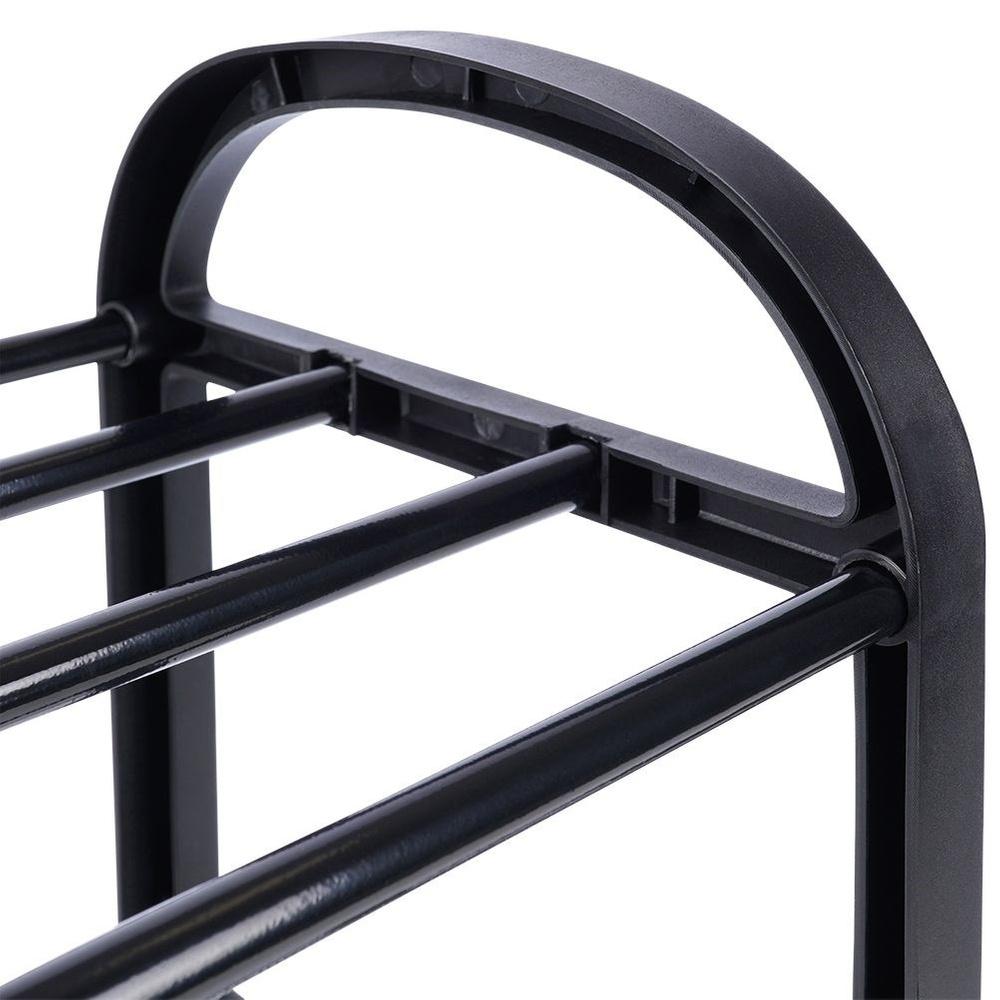 Zapatero de metal negro, 4 niveles, 49,5x18,5x56,5 cm