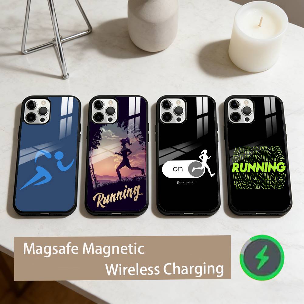 I Love Running Phone Case For iPhone17,16,15,14,13,12,11 Plus,Pro Max Magnetic For Magsafe Wireless Charging