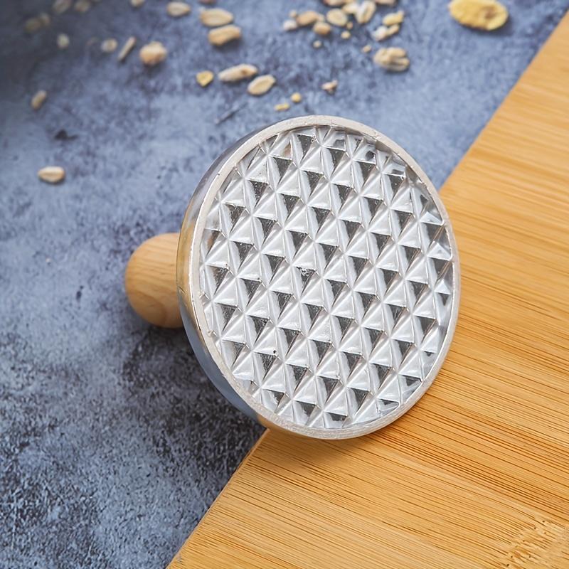 [Zinc Alloy Cookie Stamp] 1pc Zinc Alloy Cookie Stamp Mold with Floral Swirl Pattern | Ergonomic Handle Precision Baking Tool for Cookies, Cupcakes