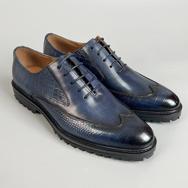 

Мужские деловые кожаные туфли высокого класса из воловьей кожи с верхним слоем, мужские туфли из натуральной кожи в британском стиле, крутые мужские свадебные туфли 45