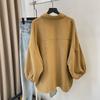 Løs og avslappet oversized cardigan-skjorte for kvinner, vår og høst Hong Kong-stil med stor størrelse og avslappet passform