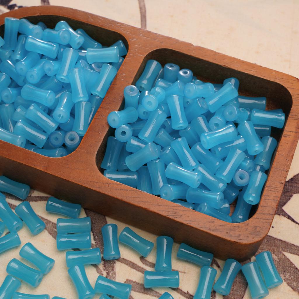 Glass Halo Staining Sprinkles Bamboo Beads Ancient Style Loose Beads Handmade Diy Hand Beaded Beads Accessories Glaze Imitation Jade Beads Materials