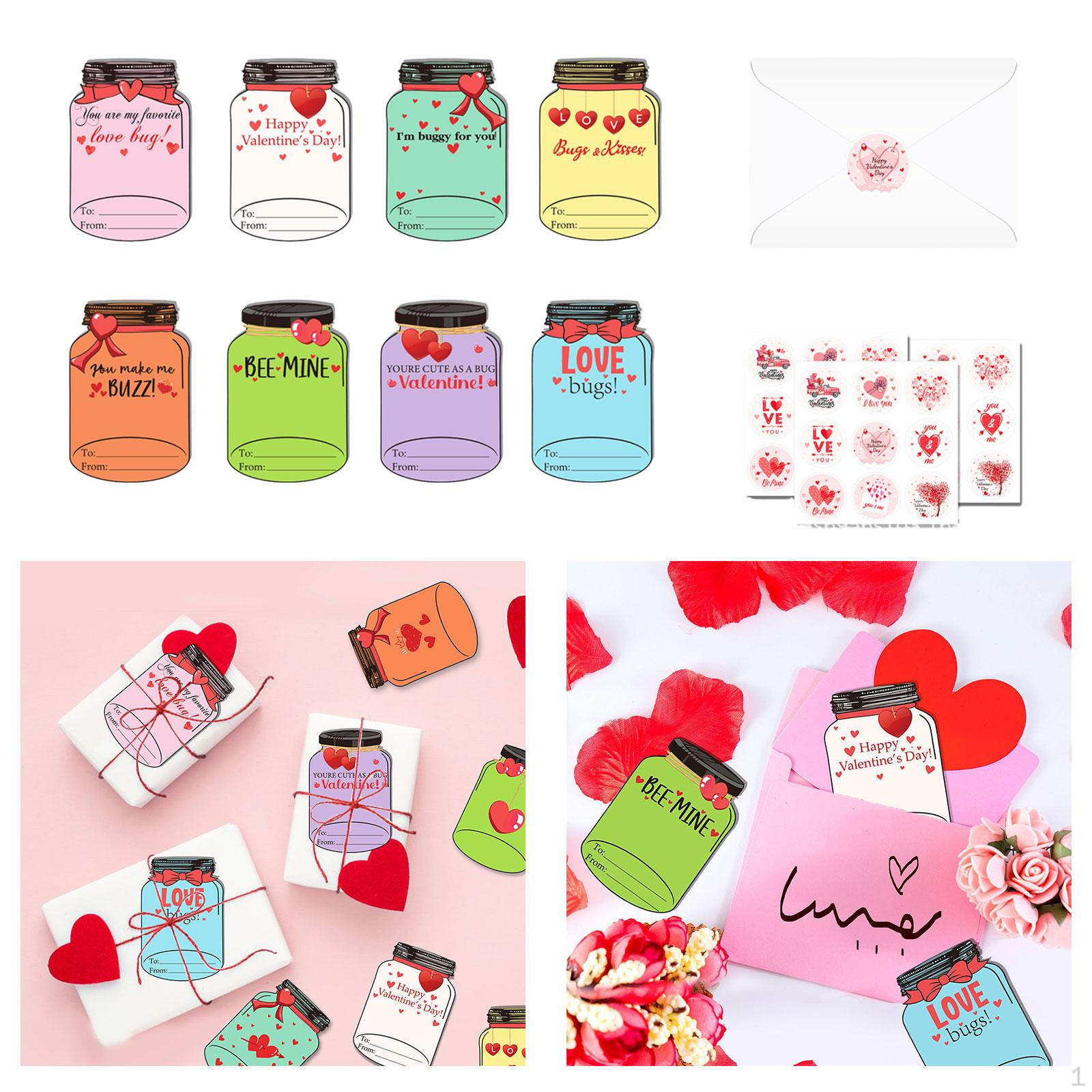24 Pieces Valentines Day Cards Valentine Exchange Funny Candy Holder Card Jar