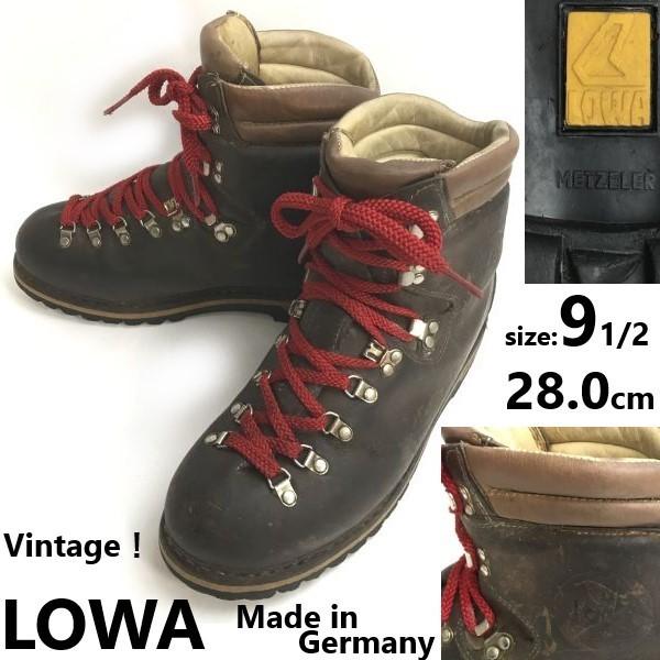 

LOWA Leather Trekking Boots 70s-80s Vintage Germany Size 9.5 28.0 Brown Mountaineering Boots