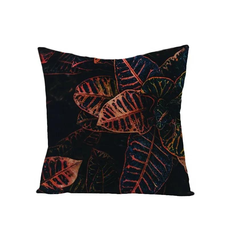 Plant Leaf Pillow Cover Bedroom Room Home Decoration Office Seat Living Room Sofa Cushion Cover 45X45Cm
