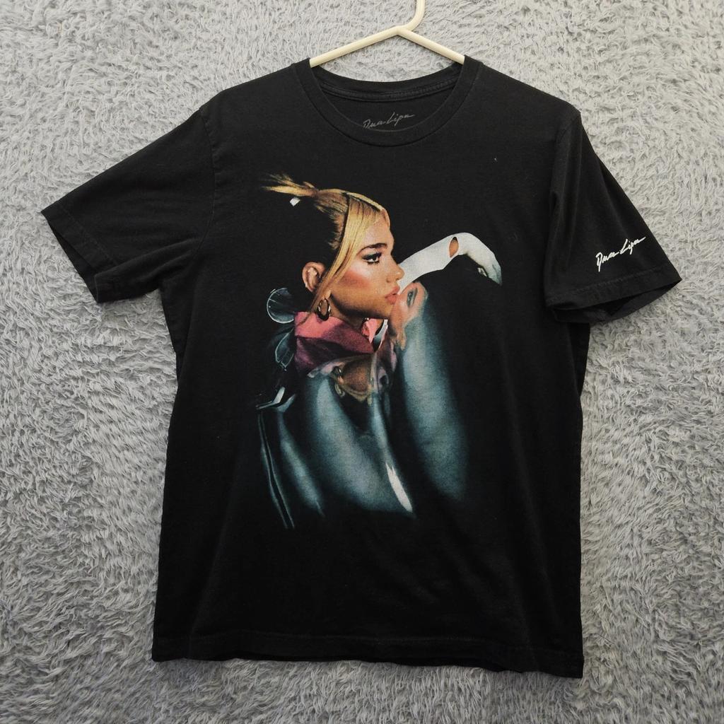 Dua Lipa T Shirt Adult Large Concert Shirt Future Nostalgia Black Cotton