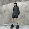 Gothic Harajuku Stricken übergroße Pullover Frauen Pullover Zipper Koreanische Mode Streetwear Goth Punk Gestrickte Top Herbst
