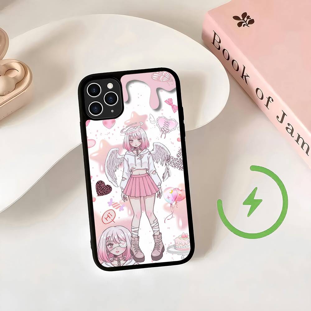 Angel tsundere girl anime cute For Magsafe Wireless Charge Case For iPhone 17 16 15 14 13 12 11 15 Pro Max Magnetic Cover