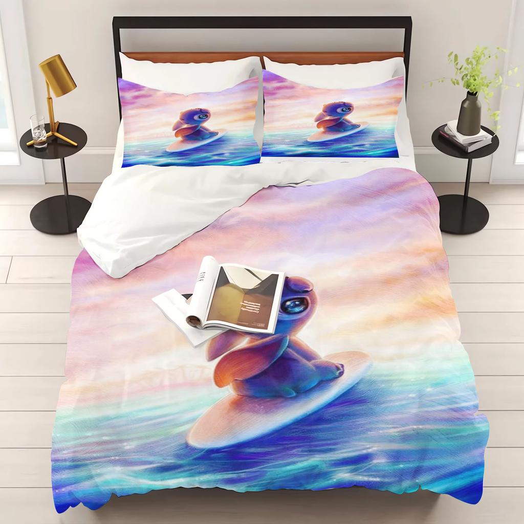 Stitch Duvet Cover Set Comforter Bedding 3D Children'S Bedding Set 3-Piece 1 Quilt Cover King Size