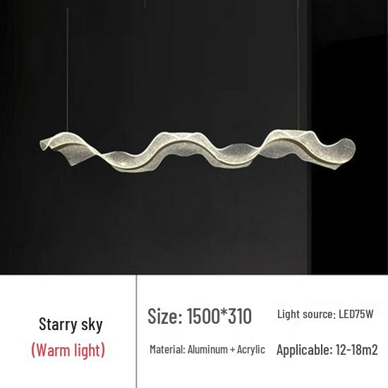 Wave Ribbon Minimalist Chandelier - Luxury Designer Light for Modern Hotel Bars and Restaurants