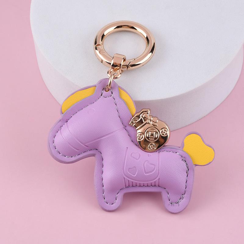 Pregevole Ciondolo Scuola in Pelle Cartoon - Portachiavi con Ciondolo Cavallo Carino Regalo