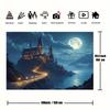 2D 1-piece Moon Castle with Mountain and Night Sky Background Fabric suitable for theme parties weddings and birthdays