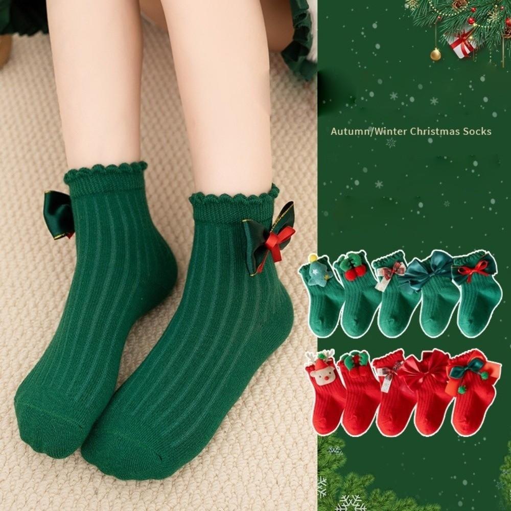 Bow Calf Sock Cotton Christmas Hosiery New Princess Socks  Kids