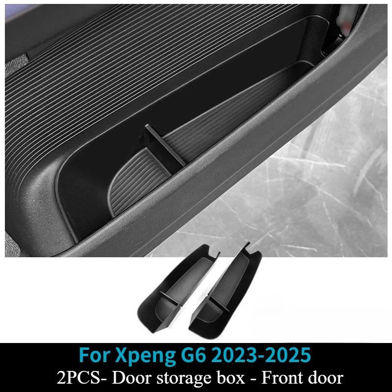 Für Xpeng G6 2023-2025 Türseiten-Aufbewahrungsbox TPE Front- und Hecktürgriff-Organizer Aufräum-Getränkehalter-Aufbewahrungsbox Autozubehör