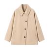Women's Lapel Oversized Bat Sleeve Loose Wool-like Mid-length Coat NIZI8182