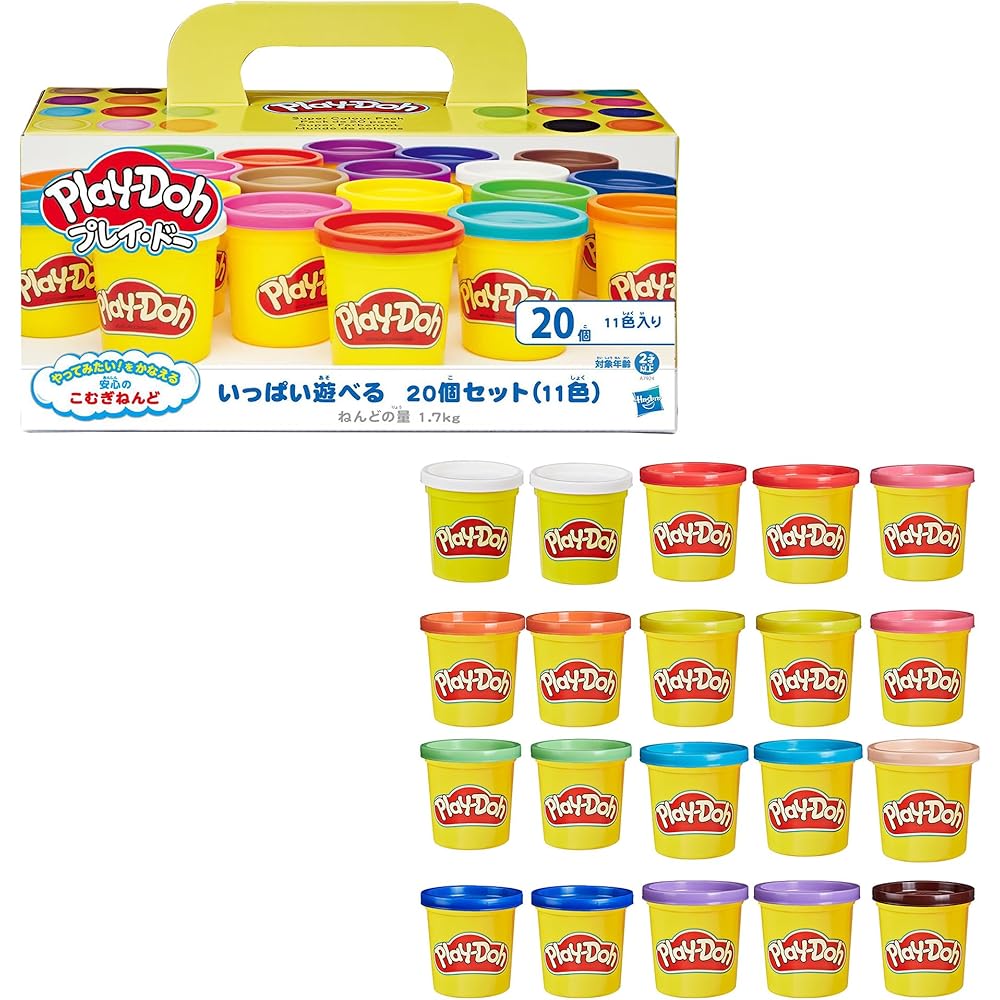 

Hasbro Play-Doh 20 Pack Assorted Colors 85g Each Total 1.7kg Kids Modeling Clay Age 2+