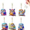 6Pcs DIY Special Shape Diamond Art Painting Keychain Kit Crystal Rhinestone Diamond Mosaic Key Chain Unique Handmade Gift